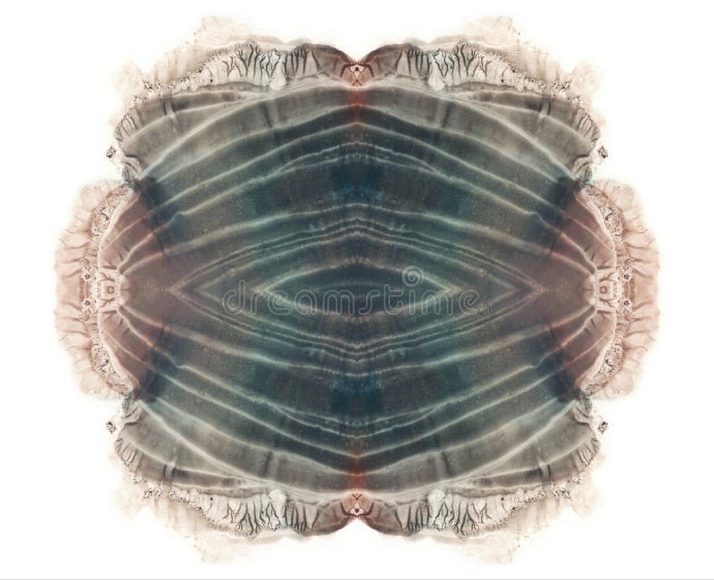 Brown und grauer Aquarellfleck Abstrakte symmetrische Schmutzmalerei weiß stockfotos Brown und grauer Aquarellfleck Abstrakte symmetrische Schmutzmalerei weiß stockfotos