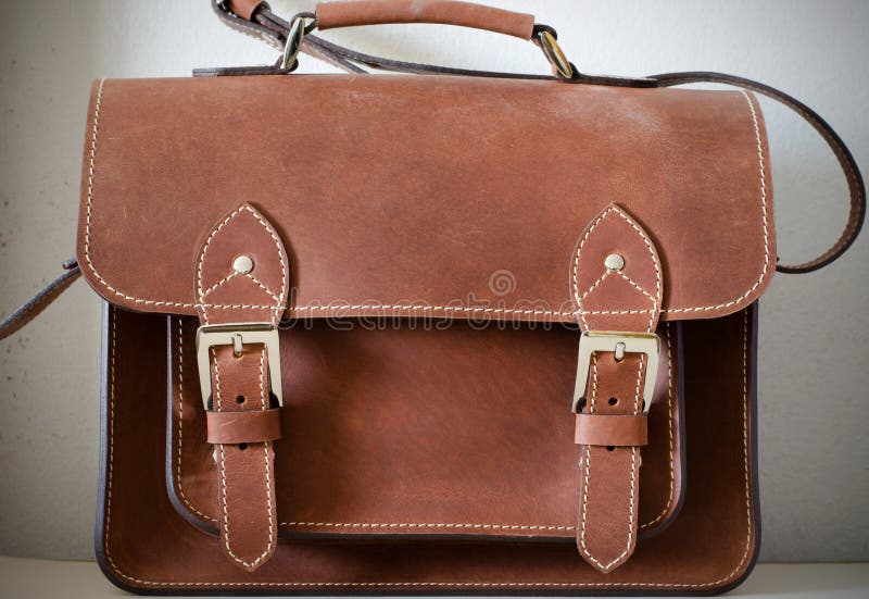 Brown Vintage Leather Briefcase Stock Photo Image of fashioned, rough