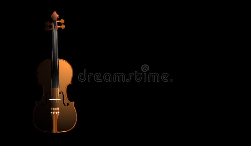 Brown Violin on Black Background Stock Vector - Illustration of black,  sound: 131095322