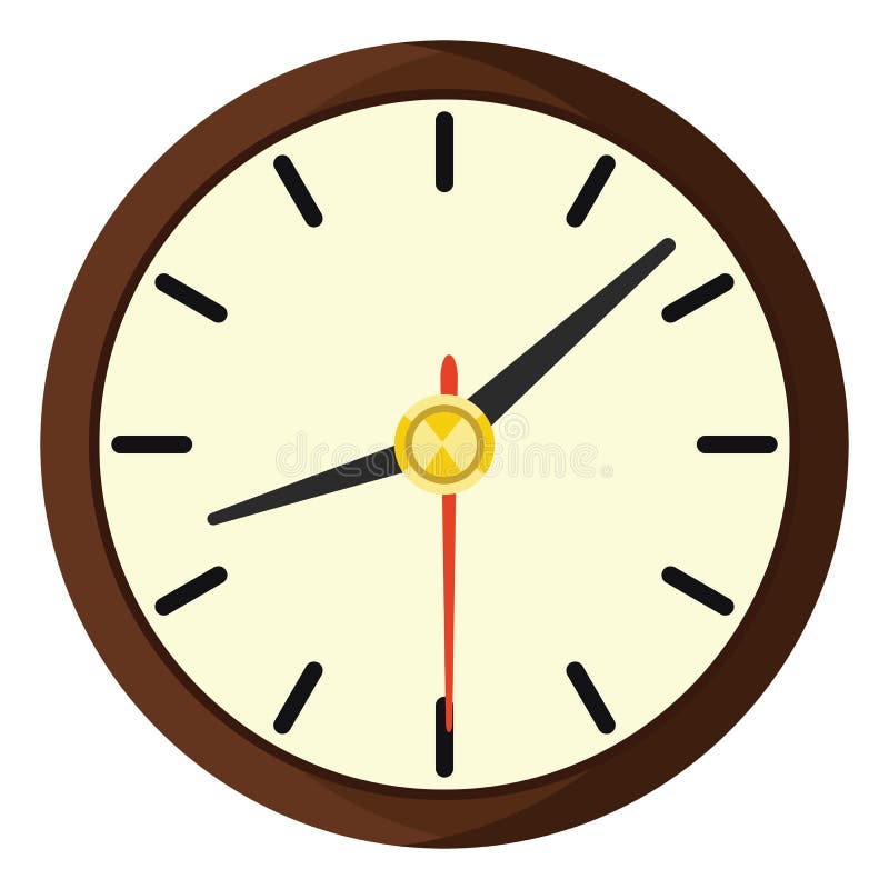 Brown wall clock, icon stock vector. Illustration of icon 261379717