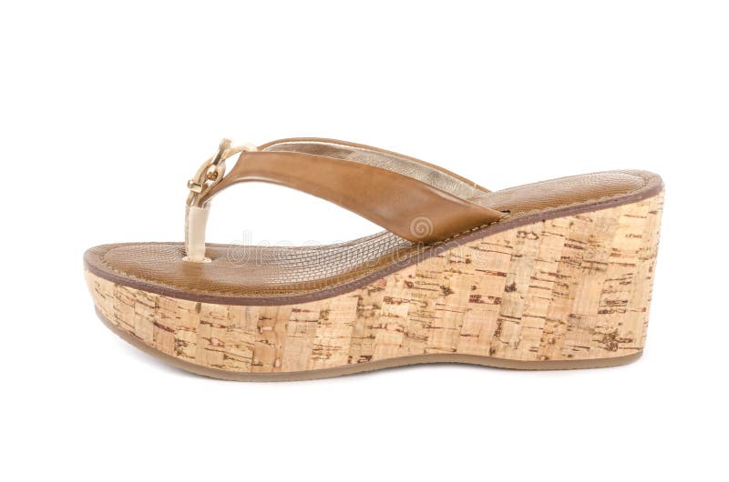 Brown Wedge Flip Flop Sandals 2 Stock Image Image of pretty