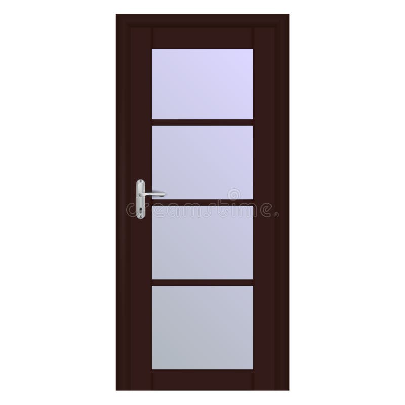 Brown Wooden Door. Interior Design Stock Vector - Illustration of