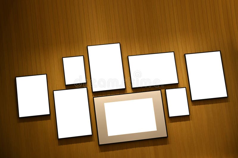 Brown Wooden Wall Picture Frame Stock Illustration Illustration of