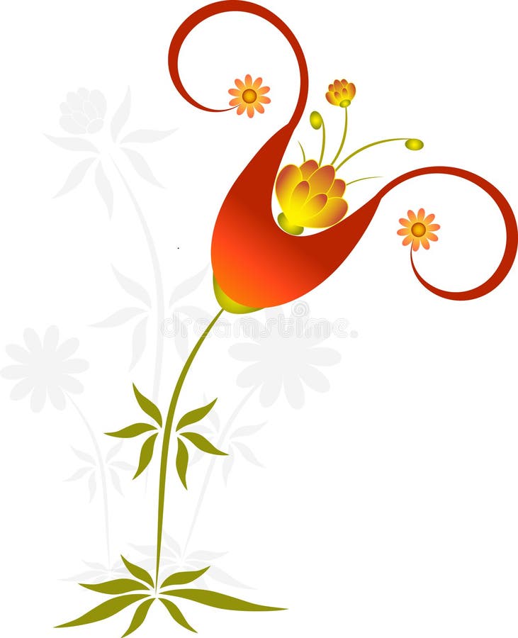 Brown and Yellow Flower stock illustration. Illustration of background