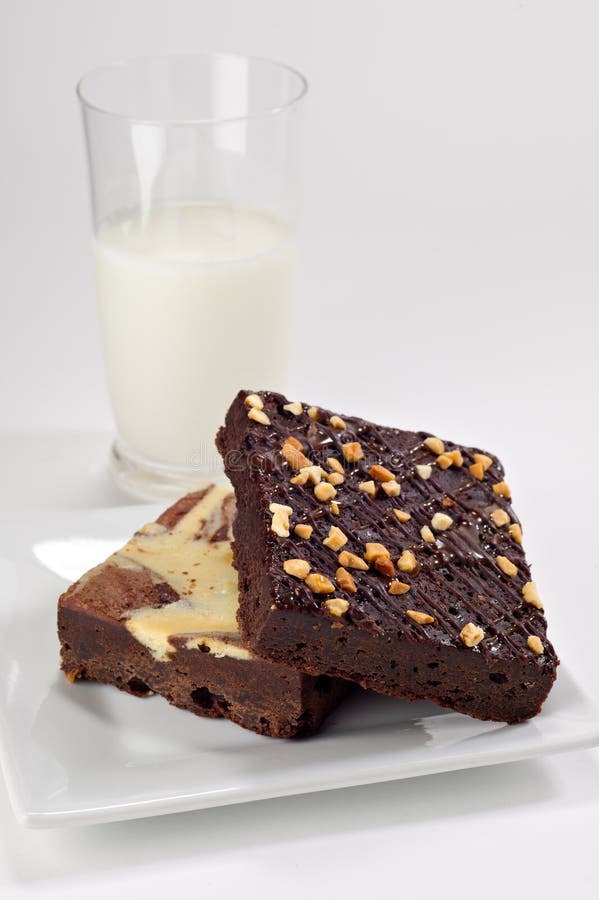 Brownie stock photo. Image of sweet, food, white, mint 21109758