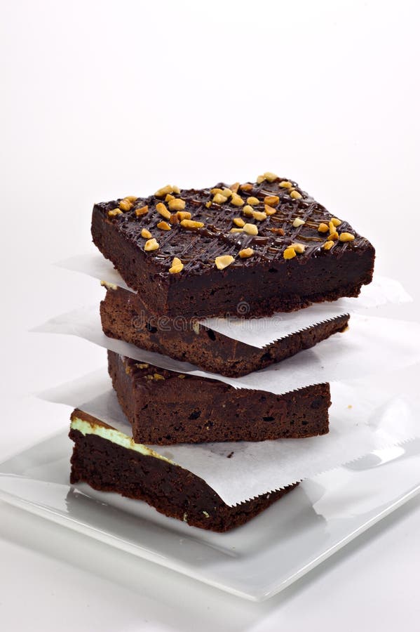 Brownie stock photo. Image of sweet, food, white, mint 21109758