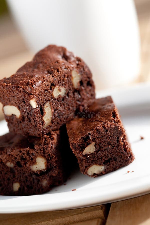 Chocolate brownies with pecan nut. Chocolate brownies with pecan nut