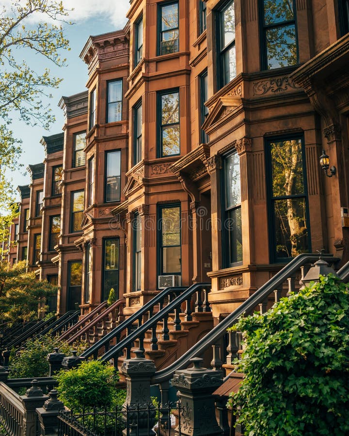 Brownstones in Park Slope, Brooklyn, New York Editorial Photography