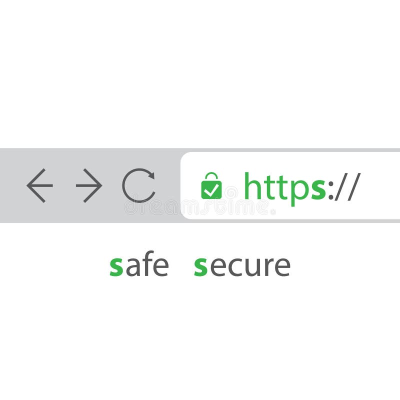 Browser Address Bar with Https Protocol - Secure Connections Trend stock illustration