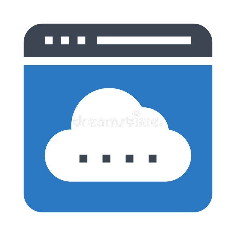 Browser cloud glyphs double color icon vector illustration