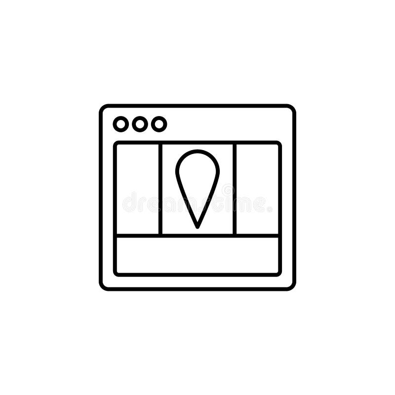 Browser geolocation webpage icon. Element of internet browser for mobile concept and web apps icon. Thin line icon for website design and development, app development on white background