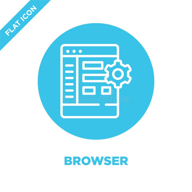 browser icon vector. Thin line browser outline icon vector illustration.browser symbol for use on web and mobile apps, logo, print vector illustration browser icon vector. Thin line browser outline icon vector illustration.browser symbol for use on web and mobile apps, logo, print vector illustration