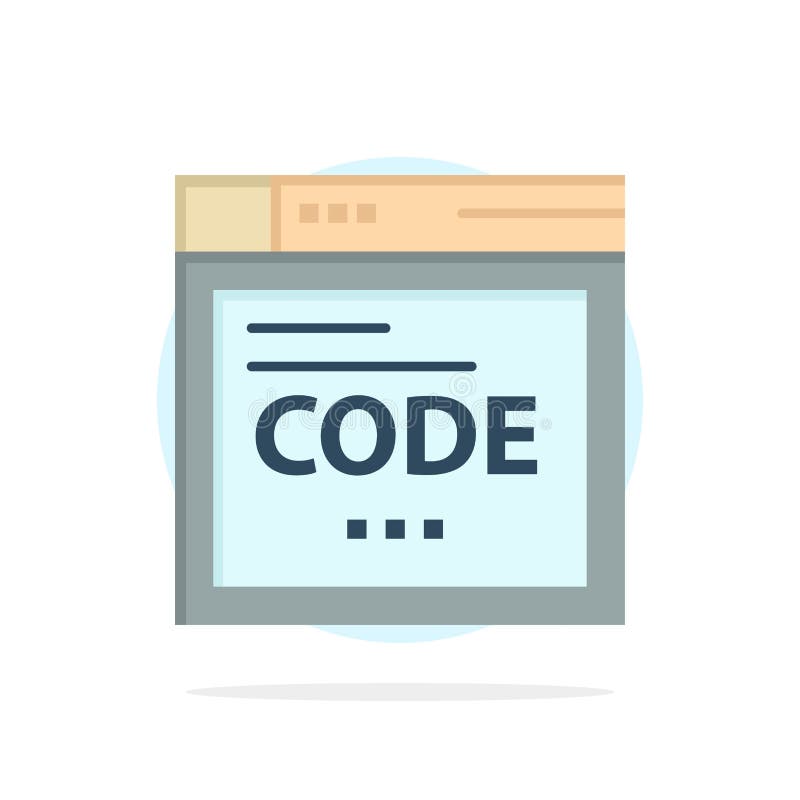 Browser, Internet, Code, Coding Abstract Circle Background Flat color Icon royalty free illustration
