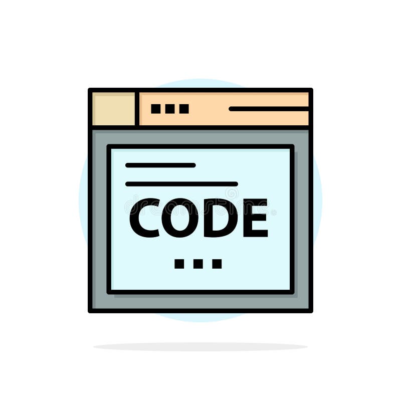Browser, Internet, Code, Coding Abstract Circle Background Flat color Icon vector illustration