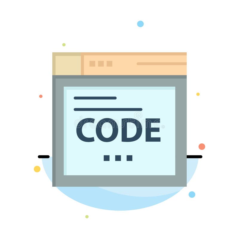 Browser, Internet, Code, Coding Abstract Flat Color Icon Template stock illustration