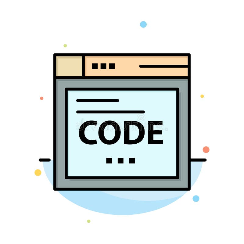 Browser, Internet, Code, Coding Abstract Flat Color Icon Template stock illustration