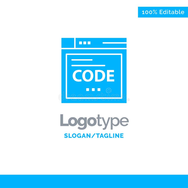 Browser, Internet, Code, Coding Blue Business Logo Template stock illustration