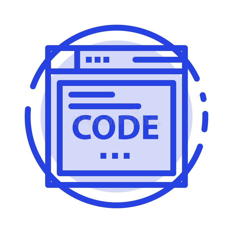 Browser, Internet, Code, Coding Blue Dotted Line Line Icon vector illustration
