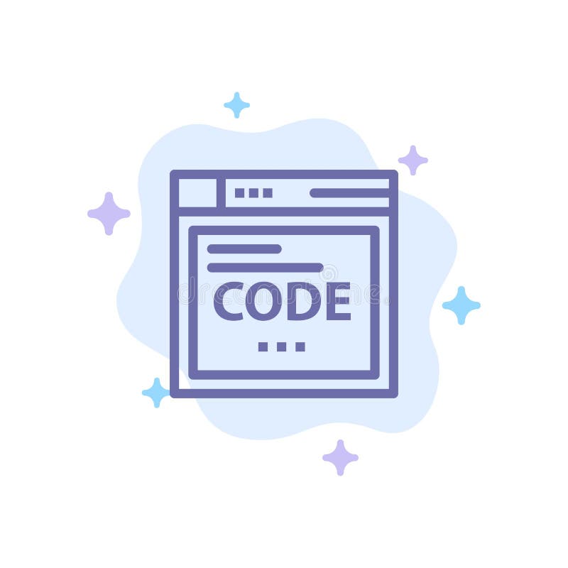 Browser, Internet, Code, Coding Blue Icon on Abstract Cloud Background stock illustration