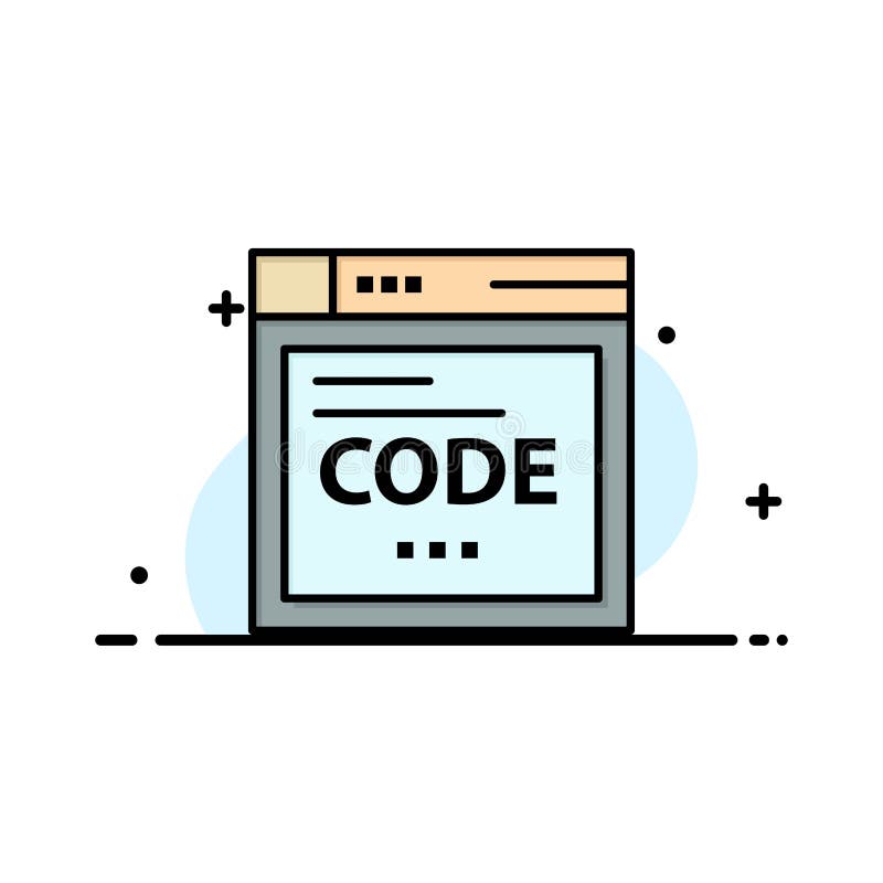 Browser, Internet, Code, Coding Business Flat Line Filled Icon Vector Banner Template royalty free illustration.