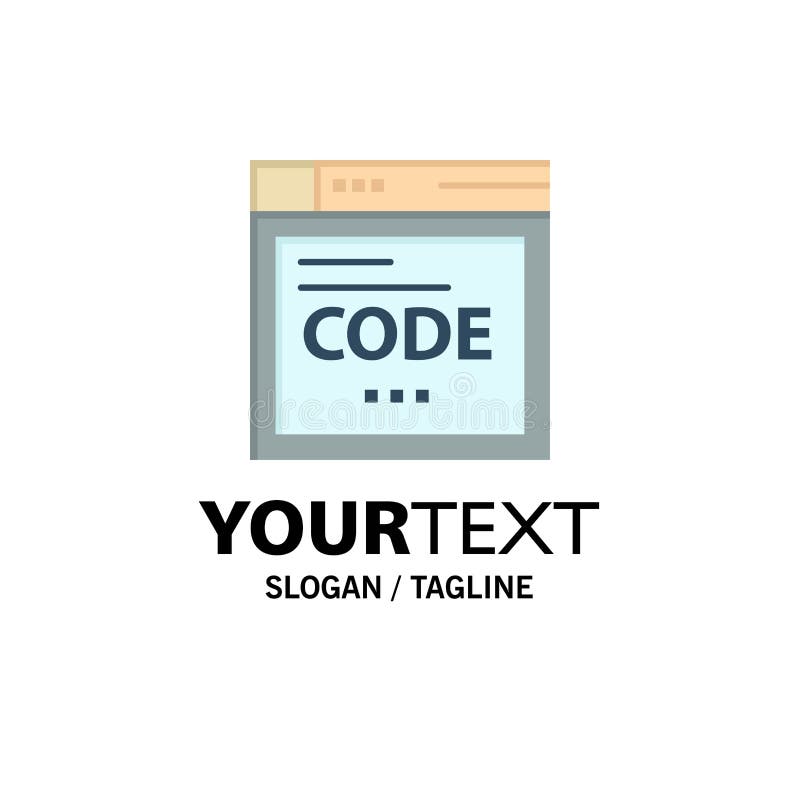 Browser, Internet, Code, Coding Business Logo Template. Flat Color royalty free illustration