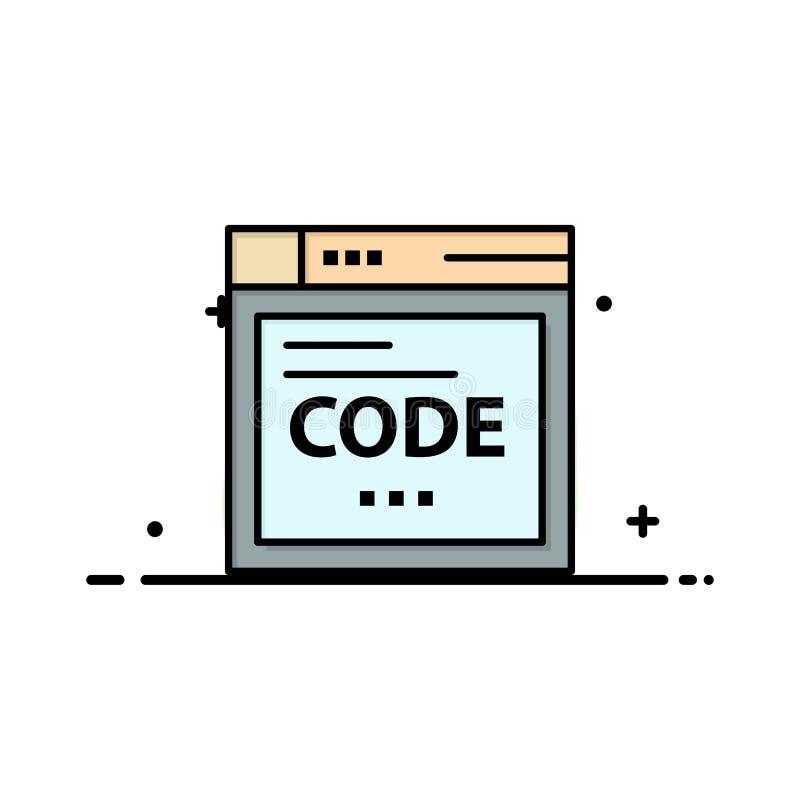 Browser, Internet, Code, Coding Business Logo Template. Flat Color vector illustration