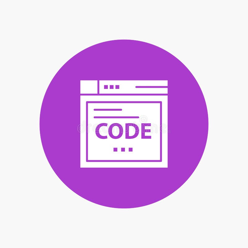 Browser, Internet, Code, Coding white glyph icon stock illustration