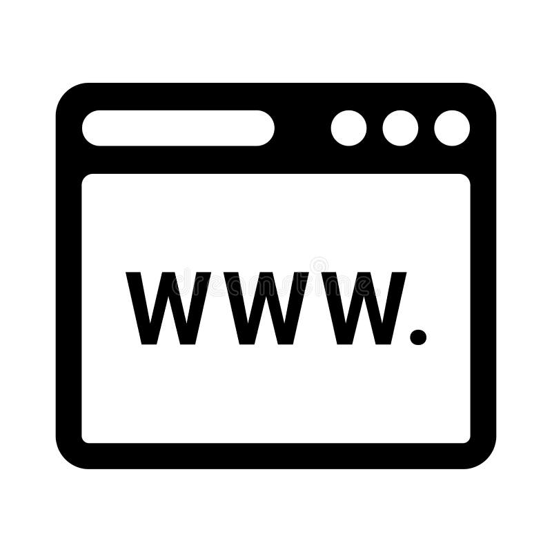 Browser, internet icon. Black vector graphics royalty free illustration