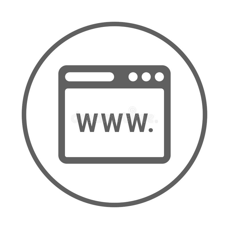 Browser, internet icon. Gray vector graphics vector illustration
