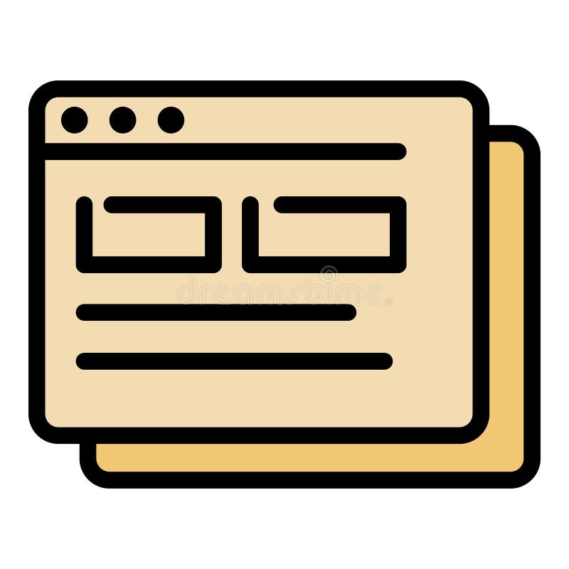 Browser internet icon color outline vector vector illustration
