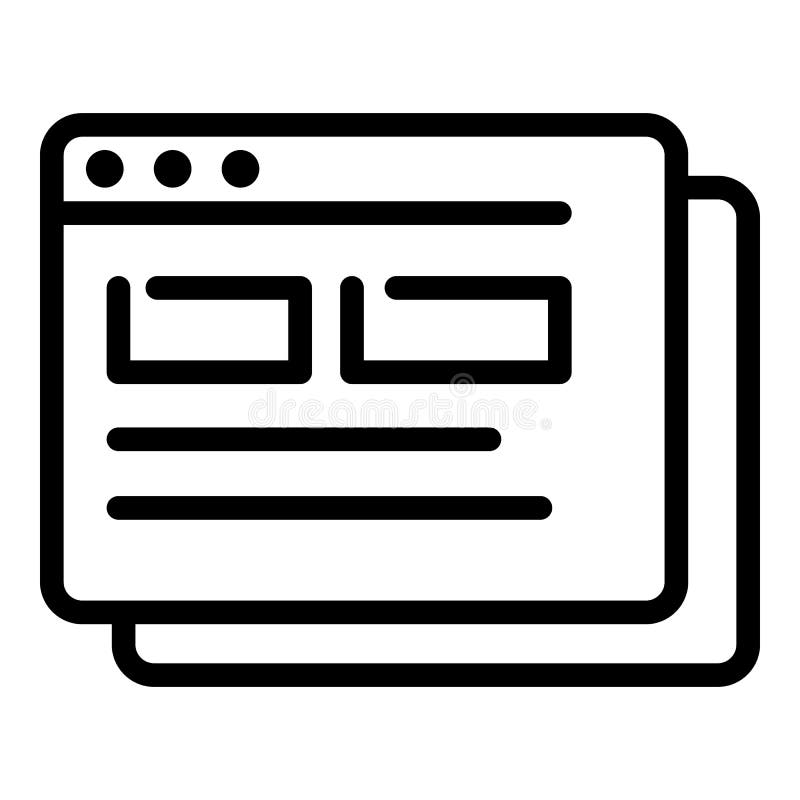 Browser internet icon, outline style stock illustration