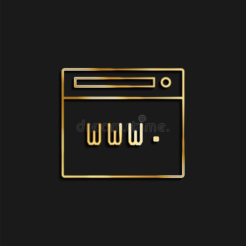 Browser, internet, web gold icon. Vector illustration of golden particle background stock illustration