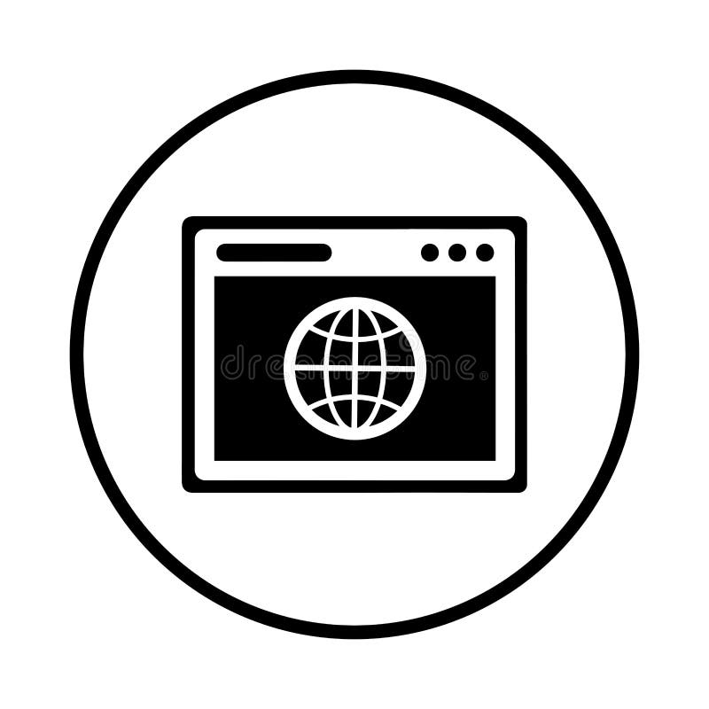 Browser, internet, web icon. Black vector sketch. stock illustration