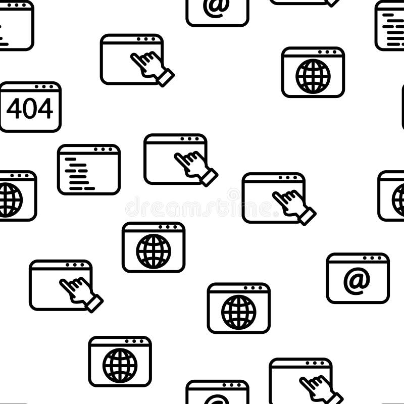 Browser Internet Web Site Pages Vector Seamless Pattern vector illustration