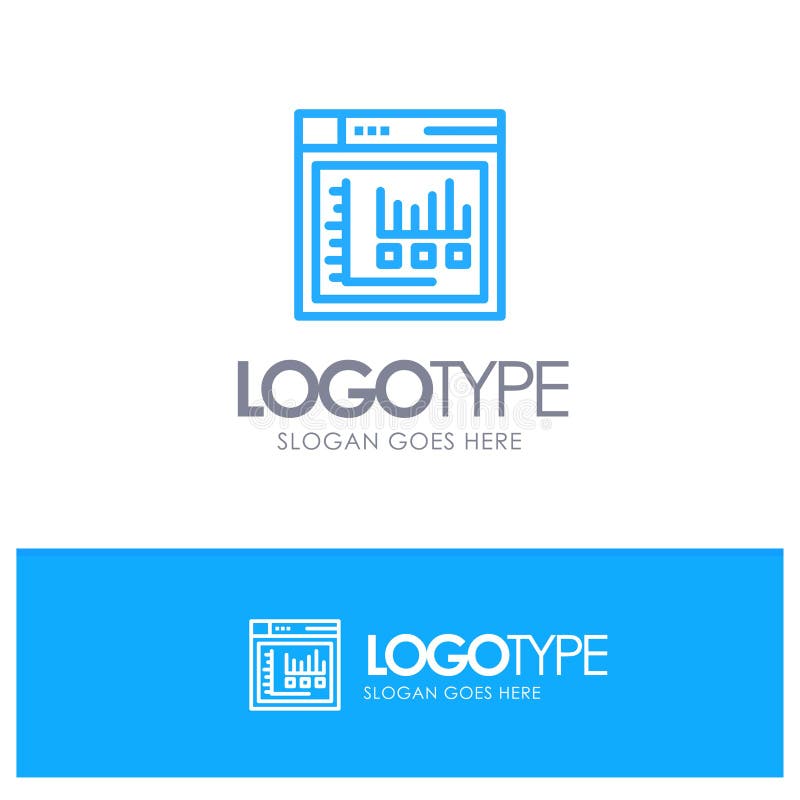 Browser, Internet, Web, Static Blue Logo Line Style vector illustration
