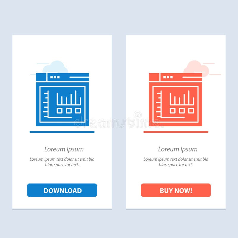 Browser, Internet, Web, Static Blue and Red Download and Buy Now web Widget Card Template vector illustration.