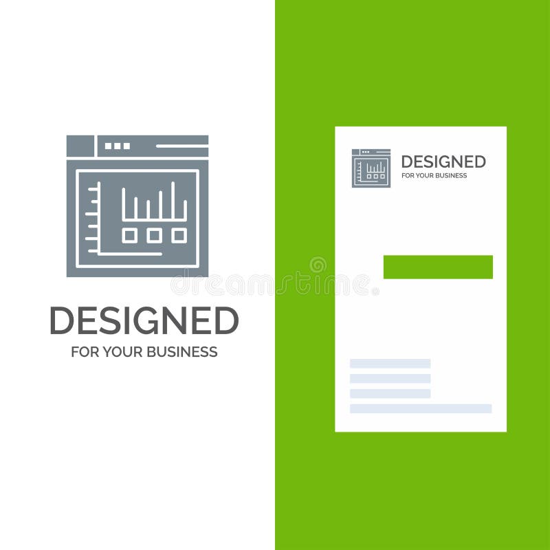 Browser, Internet, Web, Static Grey Logo Design and Business Card Template royalty free illustration