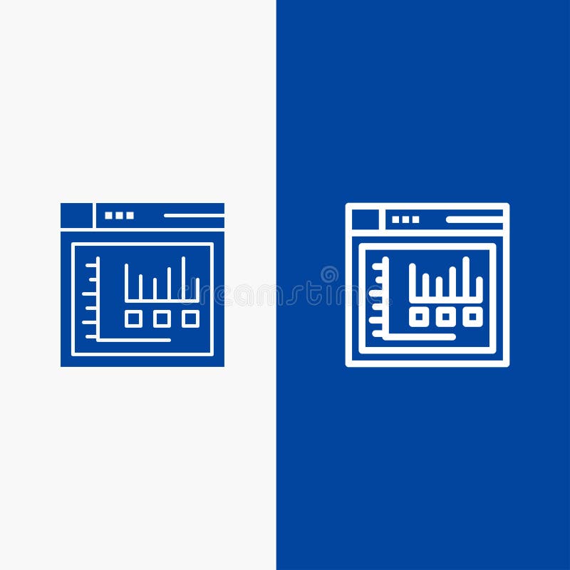 Browser, Internet, Web, Static Line and Glyph Solid icon Blue banner royalty free illustration