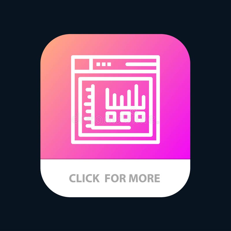 Browser, Internet, Web, Static Mobile App Button. Android and IOS Line Version stock illustration