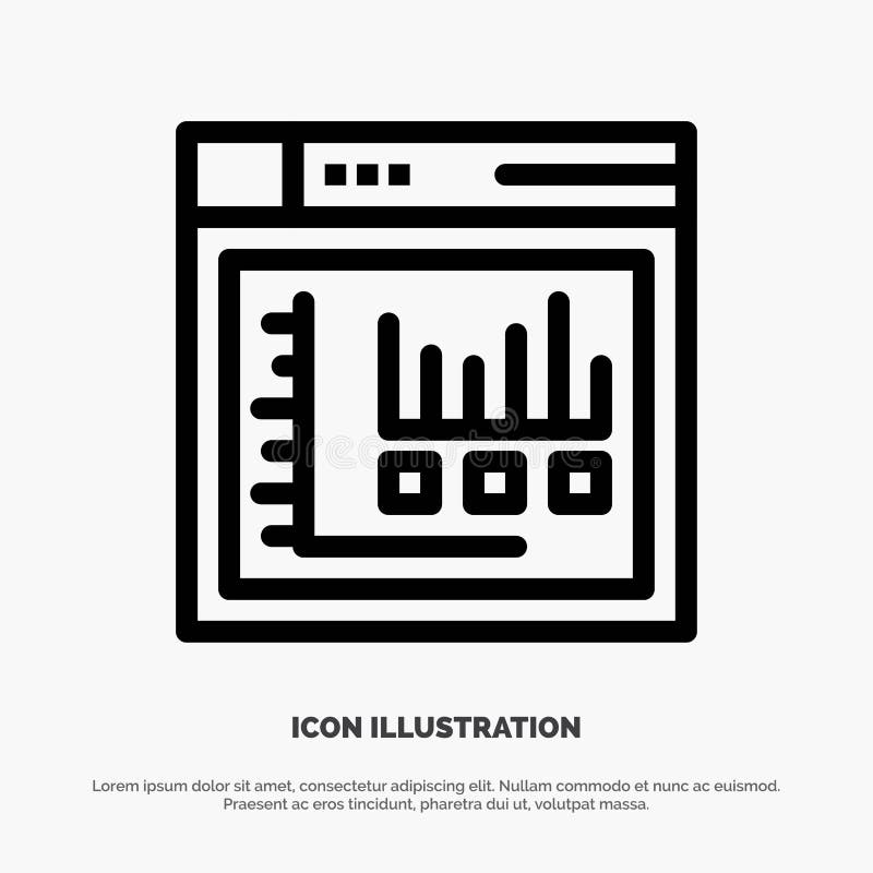 Browser, Internet, Web, Static Vector Line Icon stock illustration