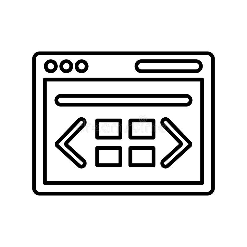 Browser, Template Line Icon. Outline Vector Stock Vector - Illustration ...