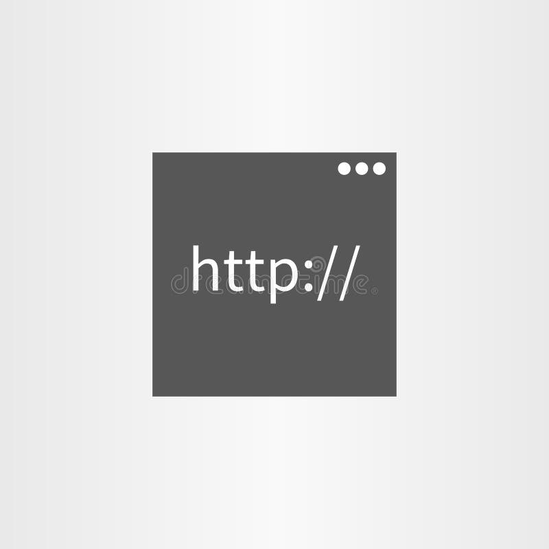 Browser window with icon http text line icon on dark ba stock illustration