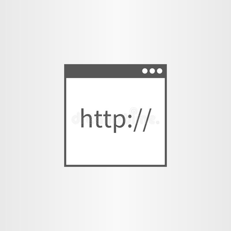 Browser window with icon http text line icon isolated stock illustration