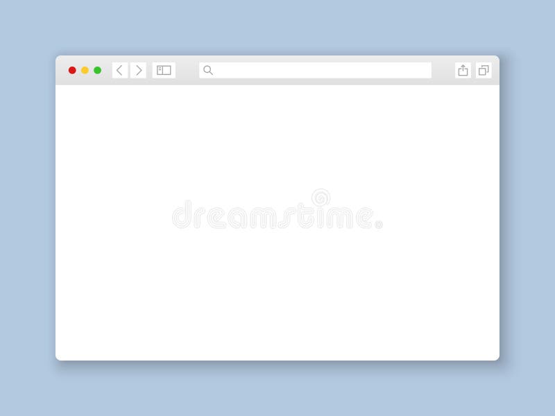 Browser window. Web interface mock screen internet document mockup website flat blank frame tab page elements stock illustration