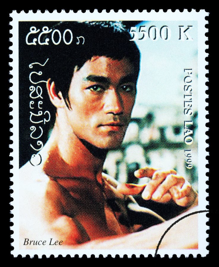 Bruce Lee Postage Stamp stock images
