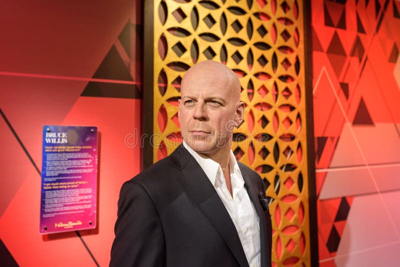 ISTANBUL, TURKEY - DECEMBER 3, 2016: Bruce Willis figure at Madame Tussauds wax museum in Istanbul. Bruce Willis is an American actor, producer and singer.