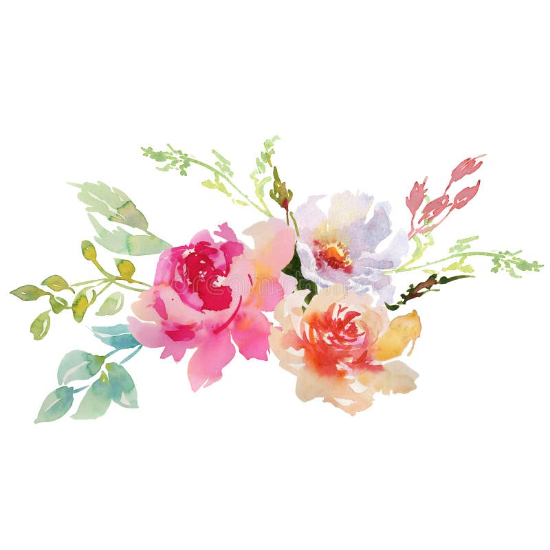 Brud- bröllop för bukett röd och rosa färg- och gräsplanblommaprydnad vektor illustrationer