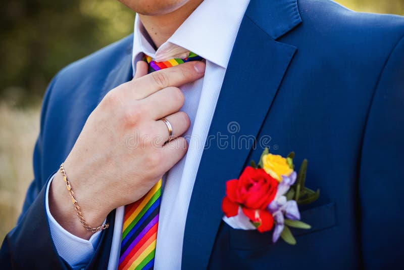 Brudgum arkivfoto. Bild av maka, förälskelse, slips, beröm 60166310