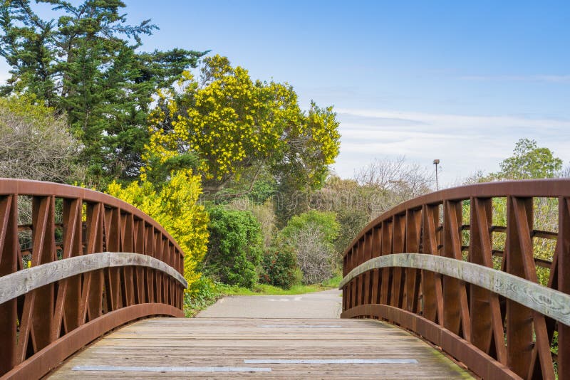 Bridge in Shoreline Park, Mountain View, Silicon Valley, south San Francisco bay, California. Bridge in Shoreline Park, Mountain View, Silicon Valley, south San Francisco bay, California