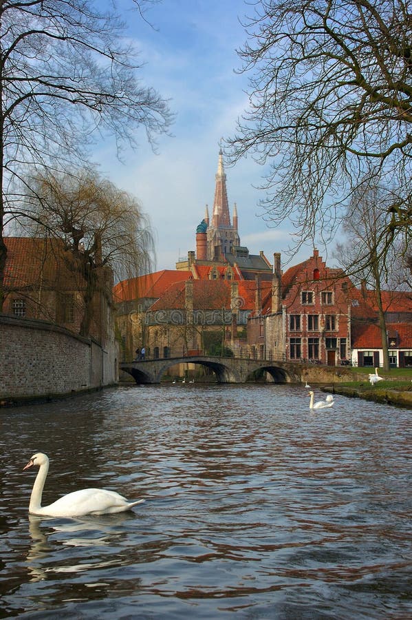 Brugia Brugge kanału widok zdjęcia royalty free